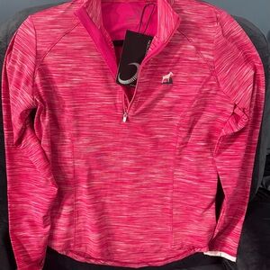 Pink Quarter-Zip Women's Sweatshirt